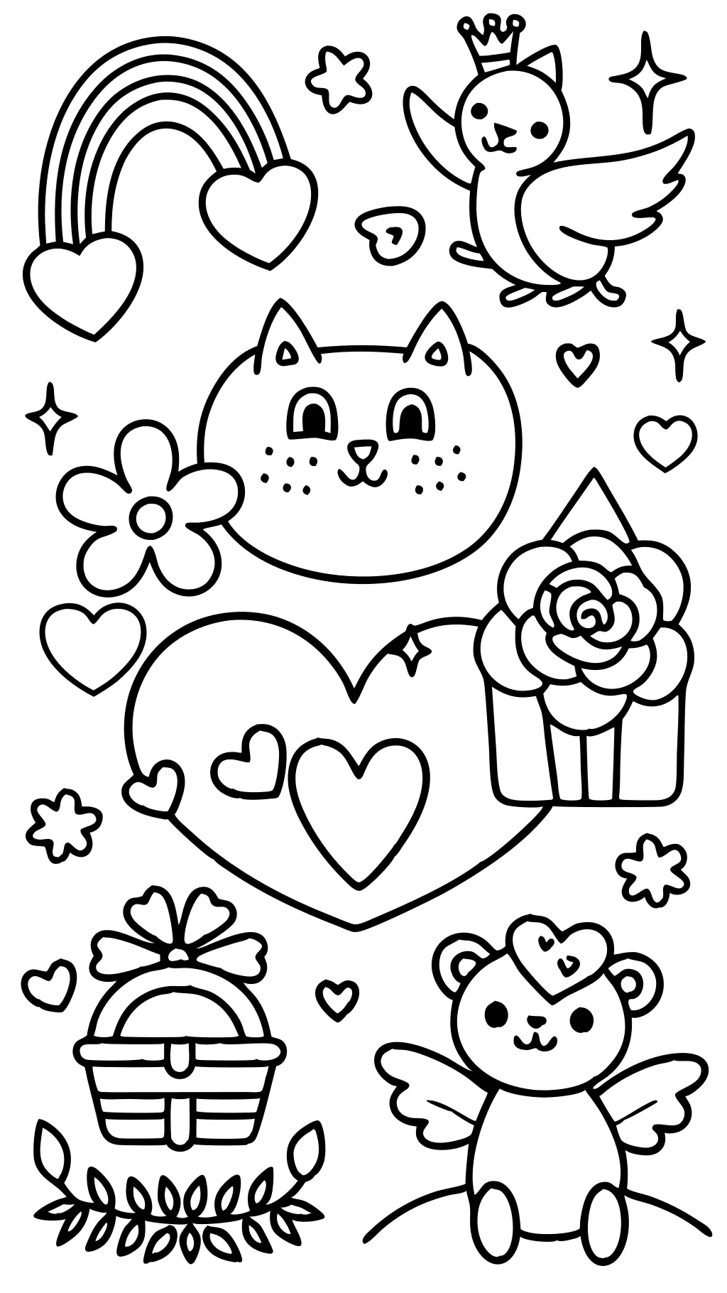 Páginas para colorear de San Valentín imprimibles gratis PDF